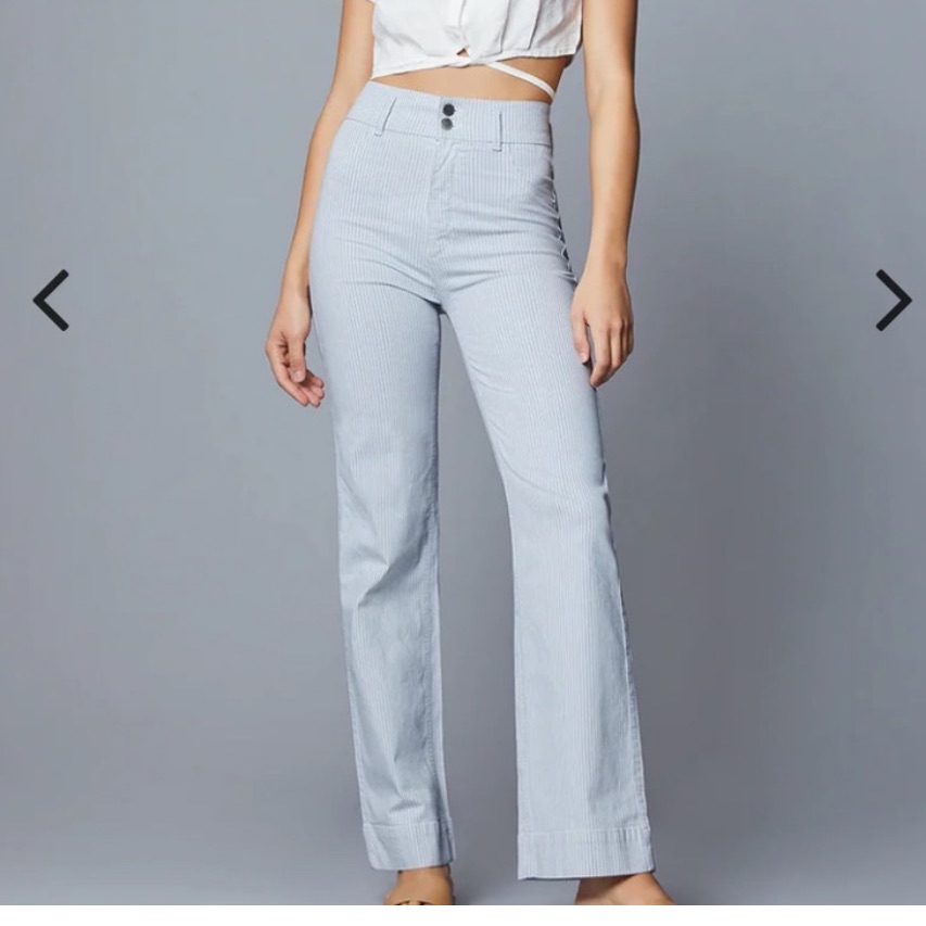 Dl1961 Light Blue Pinstripe Wide Leg Pants